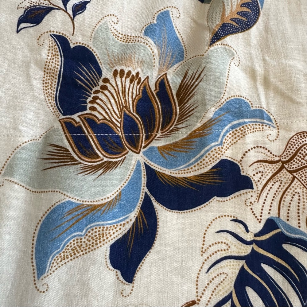Farm Rio Mystic Blue Lotus Dreamscape Midi Dress-M-Corded Sweetheart Bodice - Picture 6 of 14